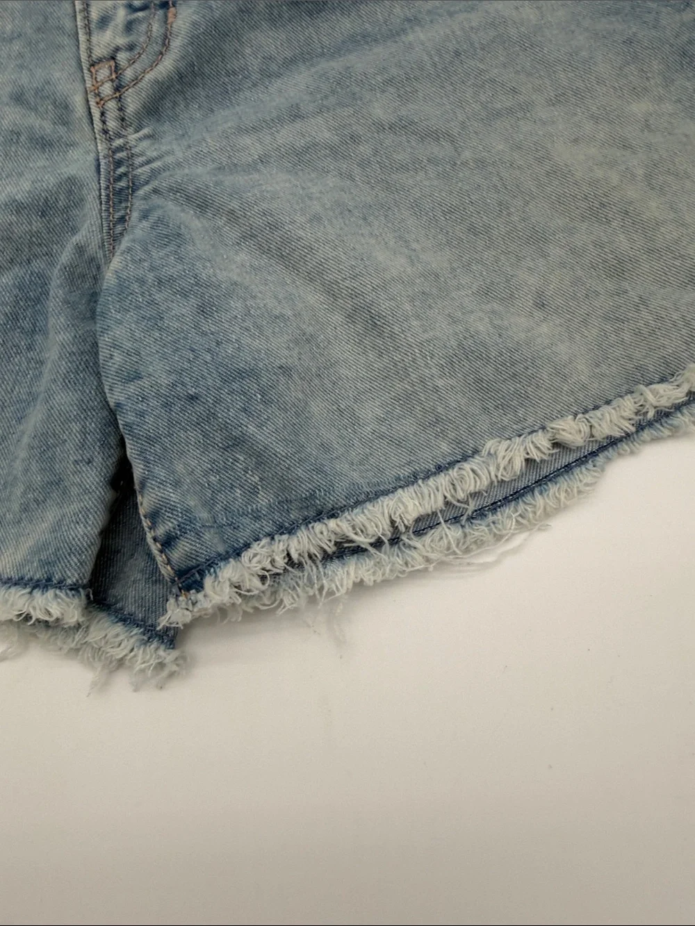 Old Navy Light Wash Denim Frayed-Hem Shorts